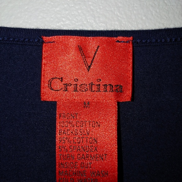 Navy cotton embroidered tunic size Medium - Picture 2 of 3